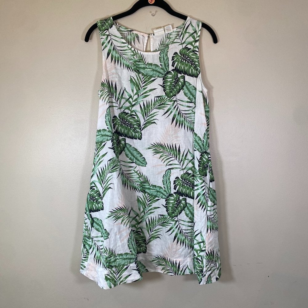 C & C California Palm Tree Linen Shift Dress